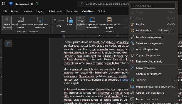 Come eliminare collegamenti ipertestuali da Word online