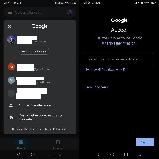 Come entrare con altro account Gmail