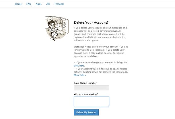Eliminazione Telegram