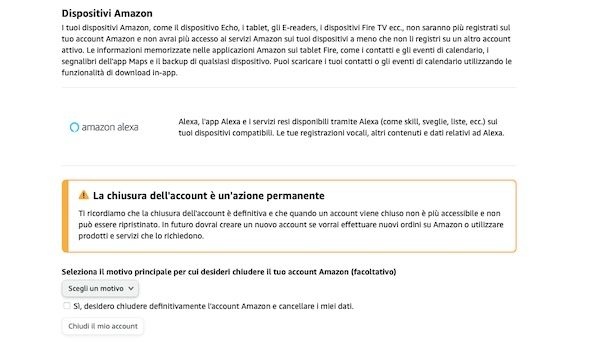 Eliminazione Amazon