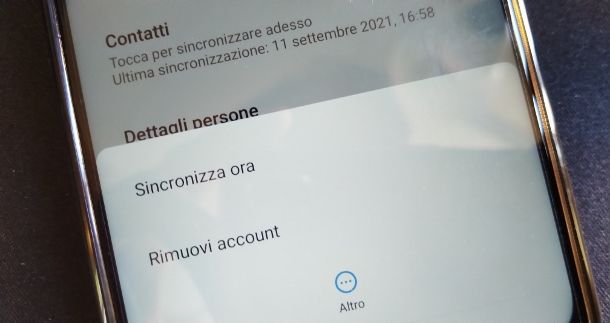 Rimuovere account Gmail da Android