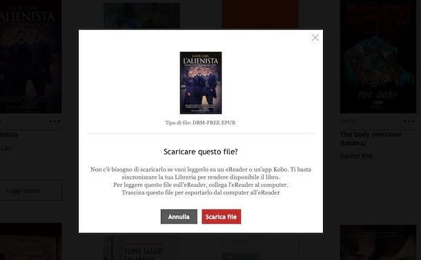 Scaricare un libro da Kobo a PC