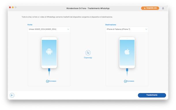 Dr.Fone Trasferimento WhatsApp