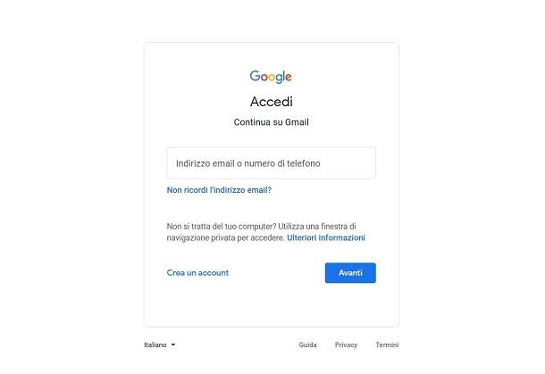Accedere account Gmail