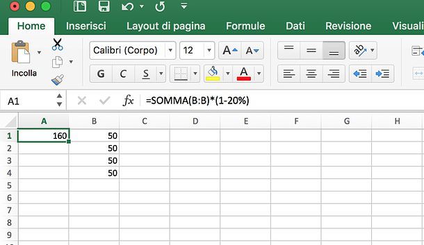 Come sottrarre la percentuale in Excel