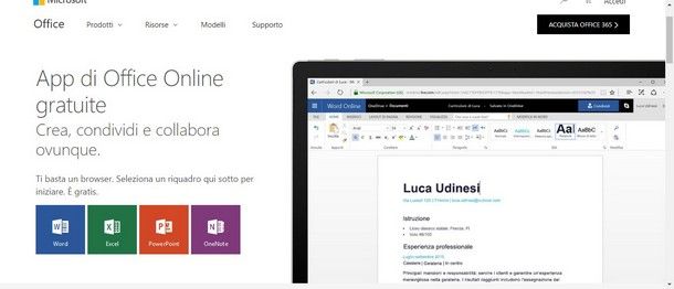 Come aprire file DOC online - Office online