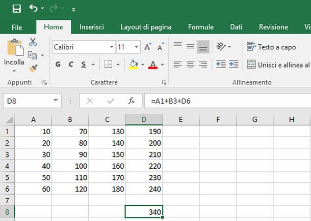 Come sommare su Excel