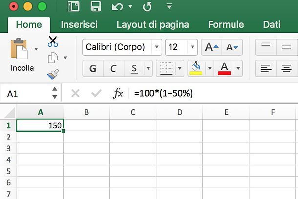 Come sommare percentuale su Excel