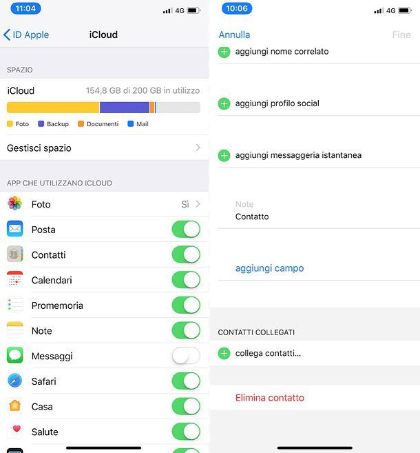 Come eliminare un contatto dal server di iCloud su iOS