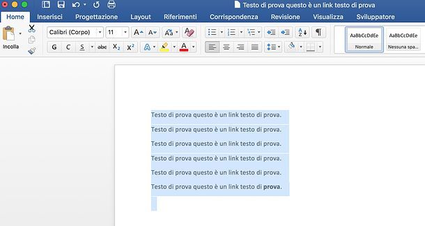 Come eliminare collegamenti ipertestuali da Word per Mac