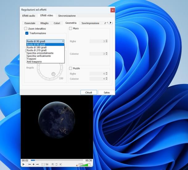 Come girare un video di 90 gradi su PC