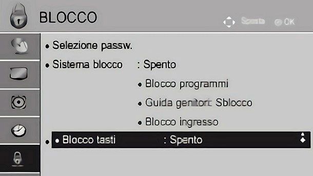 Come togliere blocco tasti TV LG