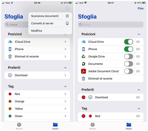 Come elencare file su iPhone e iPad