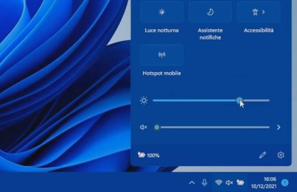 Windows 11 regolazione luminosità