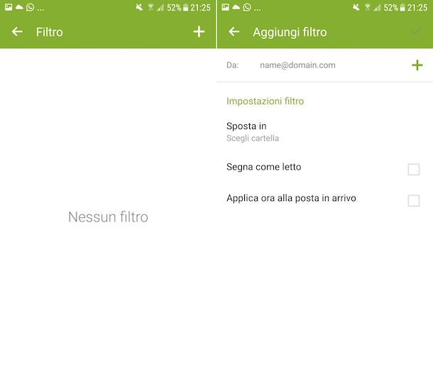 Libero Mail app filtri