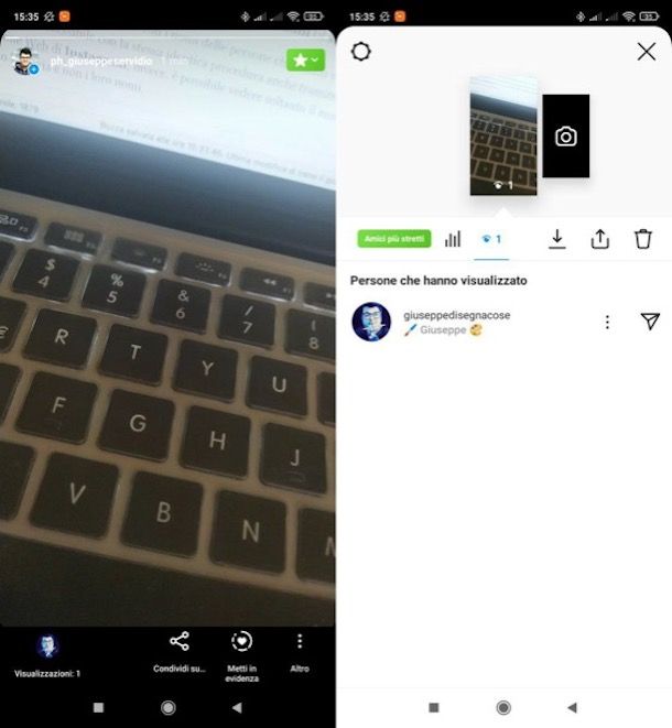 Vedere visualizzazioni storie Instagram