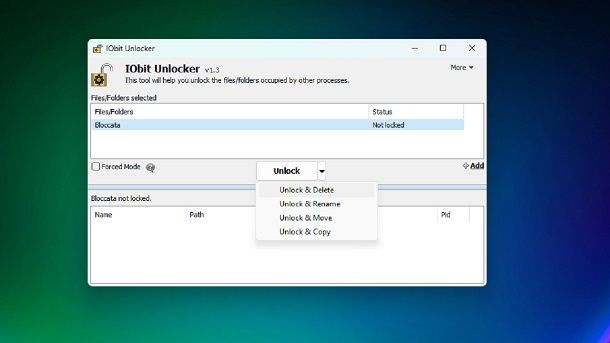 Come eliminare una cartella che non si elimina Windows 11 IOBit Unlocker
