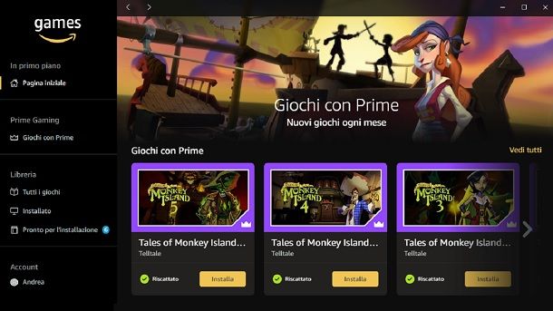 Come scaricare giochi gratuiti Amazon Prime Gaming