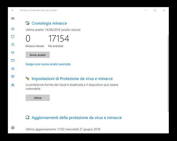 Come eliminare virus dal PC senza formattare - Windows Defender