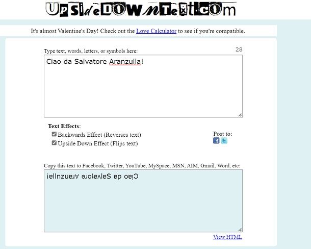 Upside Down Text (Online)