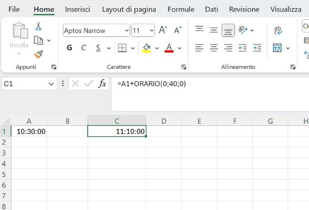 Sommare in Excel ore e minuti