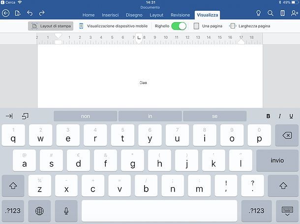 Come tabulare in Word per iOS