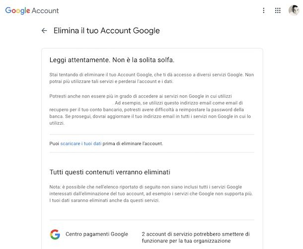 Eliminazione Google