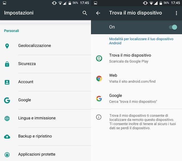 Localizzare un cellulare Android