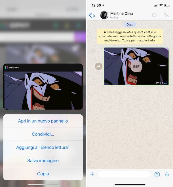 Come mandare GIF su WhatsApp iPhone