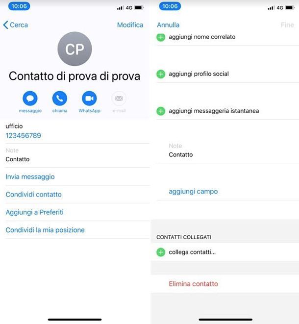 Come eliminare un contatto dal server di Gmail iPhone