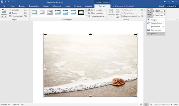 Come adattare un'immagine ad un foglio Word