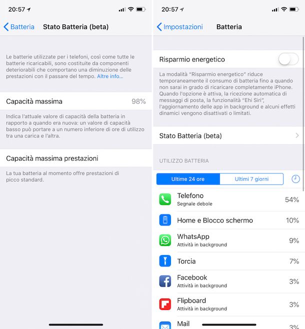 Come mettere percentuale batteria iPhone X
