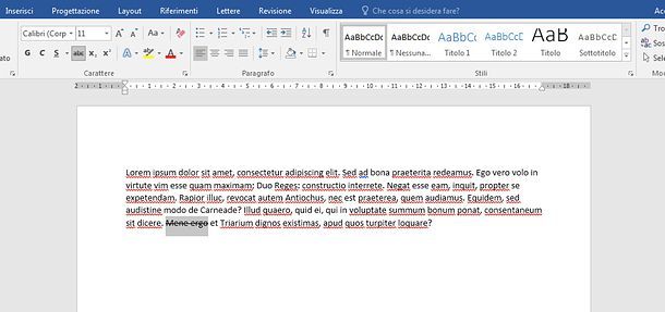 Come barrare una parola in Word