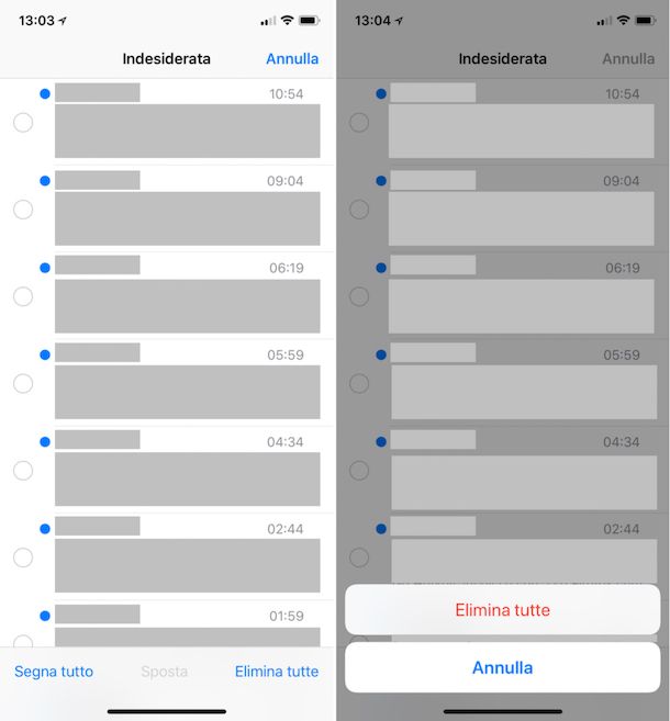 Come eliminare tutte le mail da iPhone