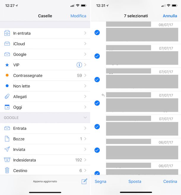 Come eliminare tutte le mail da iPhone