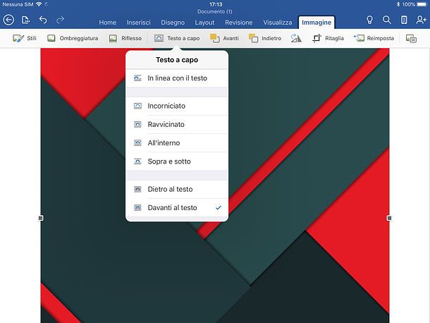 Come adattare un'immagine ad un foglio Word su tablet
