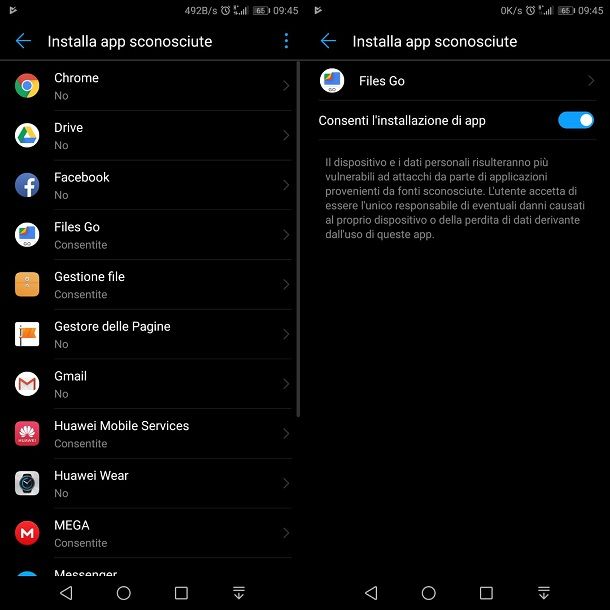 origini sconosciute Android