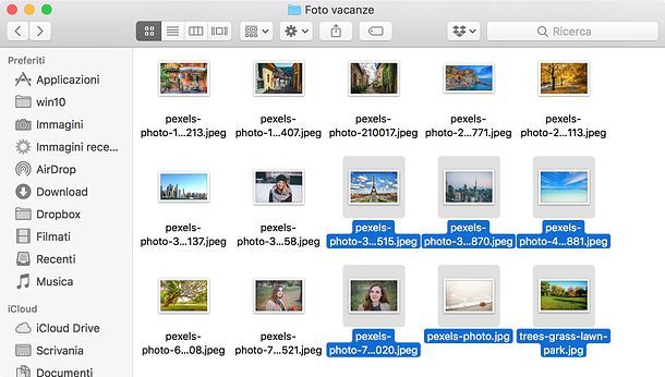 Come selezionare più file su Mac