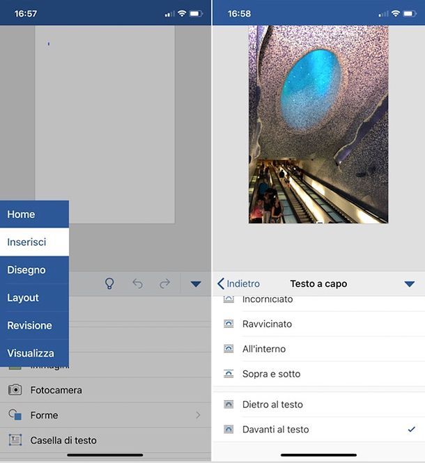 Come adattare un'immagine ad un foglio Word su smartphone