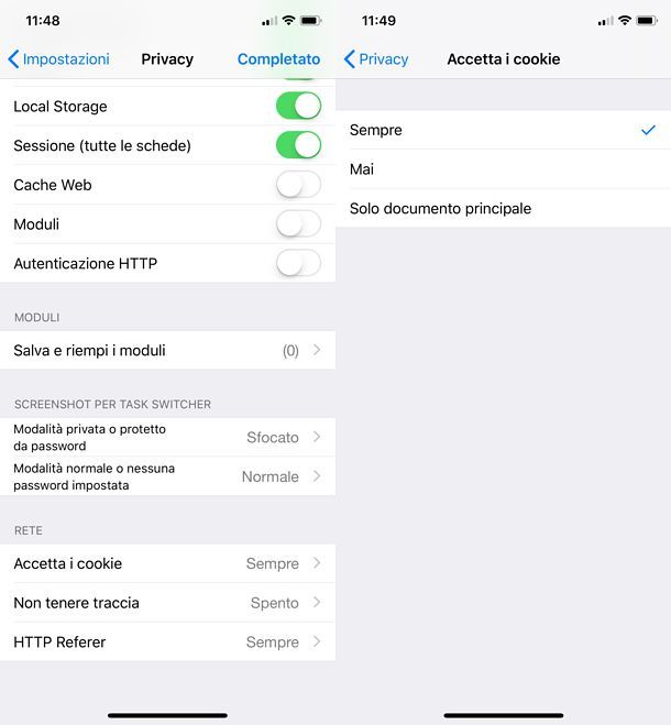 Come attivare i cookie su iCab Mobile per iPhone