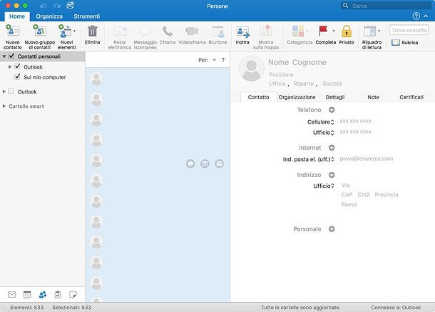 Come esportare la rubrica di Outlook Mac