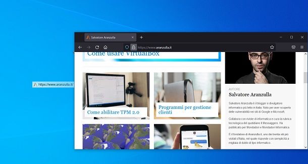 Creare collegamento sul desktop con Firefox