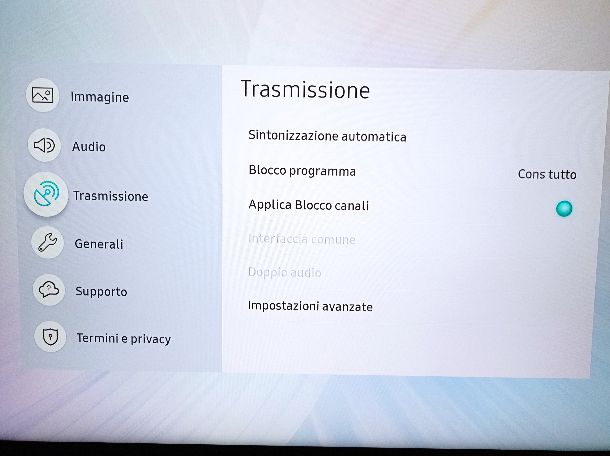 Sintonizzazione automatica TV Samsung