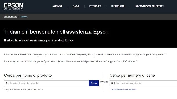 In caso di ulteriori problemi Epson Assistenza