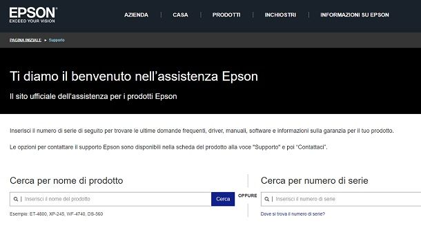 In caso di ulteriori problemi Epson Assistenza