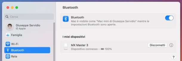 Abbinare un dispositivo Bluetooth al Mac