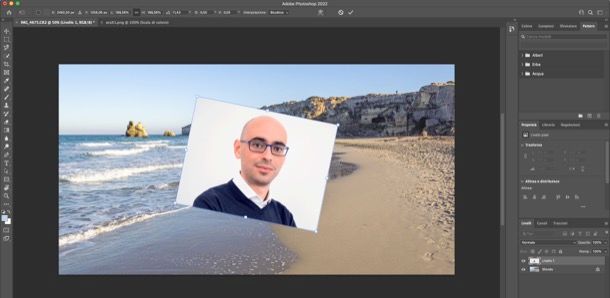 Incollare una foto su un'altra con Photoshop