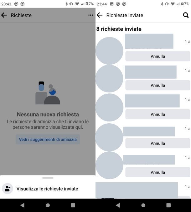 Richieste inviate Android