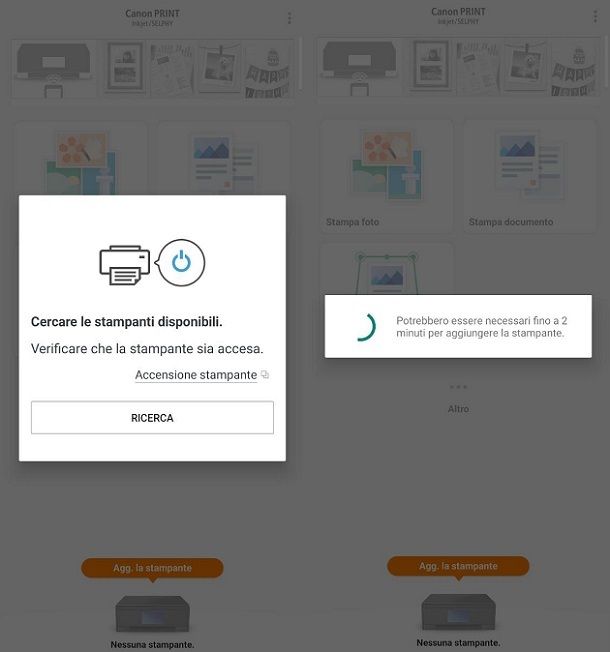 Configurare una stampante su Android e iOS