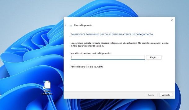 Creare un collegamento sul desktop di un programma